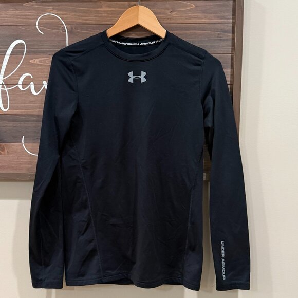 UNDER ARMOUR COLD GEAR BASE LAYER YOUTH XL WOMEN'S XS LONG SLEEVE BLACK - Picture 1 of 6